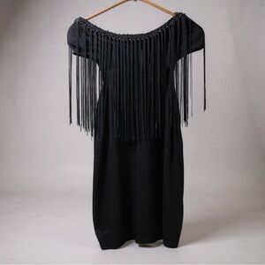 Edgy Bebe Fringe Chain Top